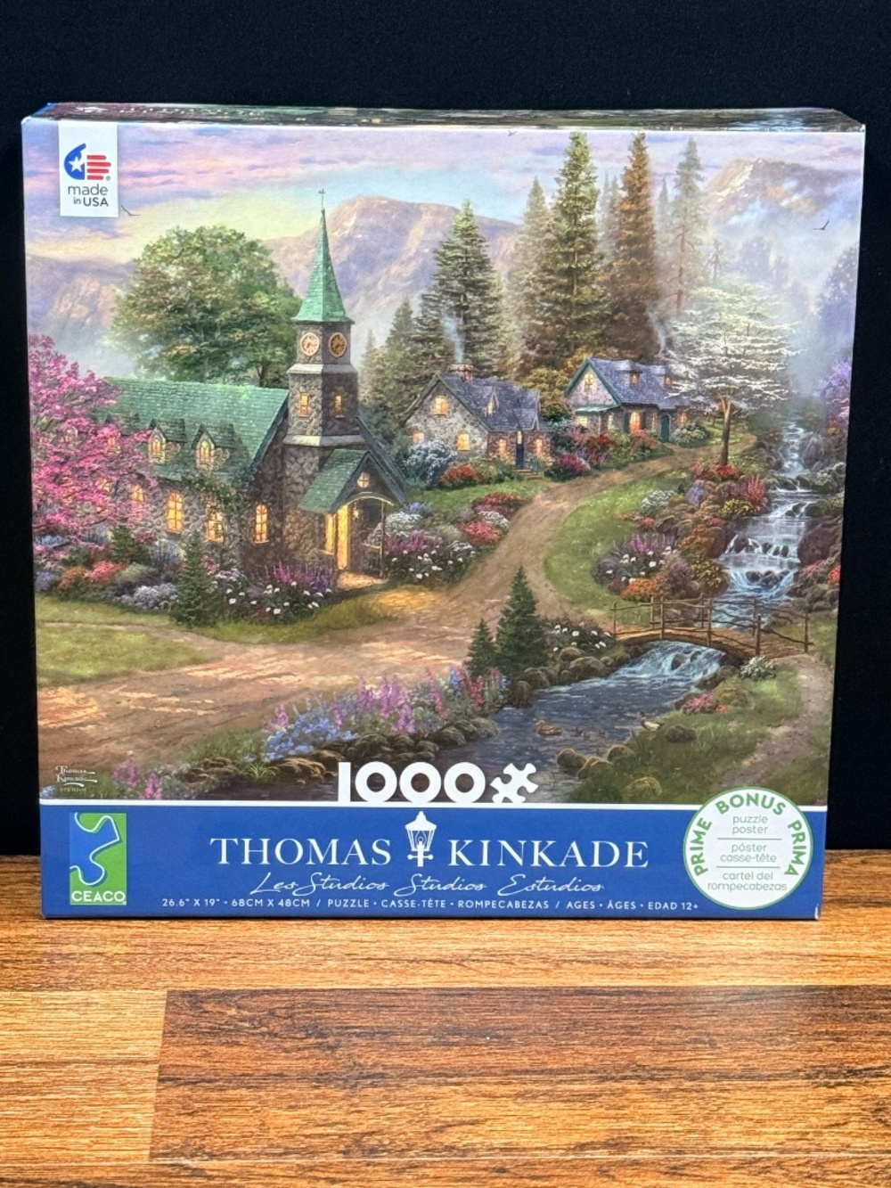 CEACO Thomas Kinkade 1000 Piece Puzzle “Sunday Morning Chapel"